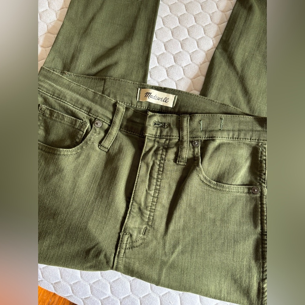 Madewell 10” High Rise Skinny Stretch Denim Jeans Green Women's size 27 - Picture 3 of 8